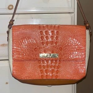 PEACHES AND CREAM ALLIGATOR PRINT WITH BROWN STRAP